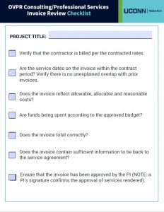 Consulting/Professional Services Invoicing Checklist job aid