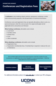 Screenshot of Expenditure Guidance:  Conferences and Registration Fees job aid