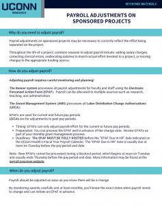 Screenshot of Payroll Adjustments – EPAF and LDCA job aid